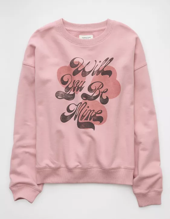 Aeo AE Valentine's Day Graphic Relaxed Crew Neck Sweatshirt