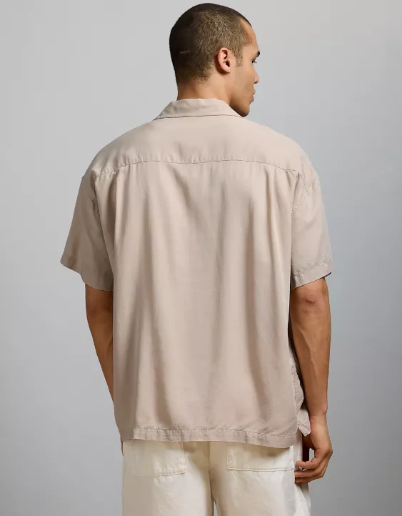Aeo AE77 Premium Relaxed Short-Sleeve Button-Up Shirt