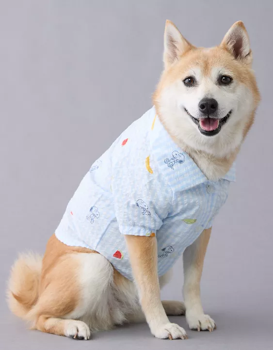 Aeo ABO Snoopy Fruit Button-Up Dog Shirt