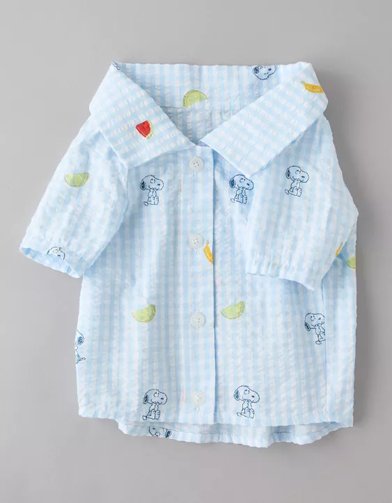 Aeo ABO Snoopy Fruit Button-Up Dog Shirt