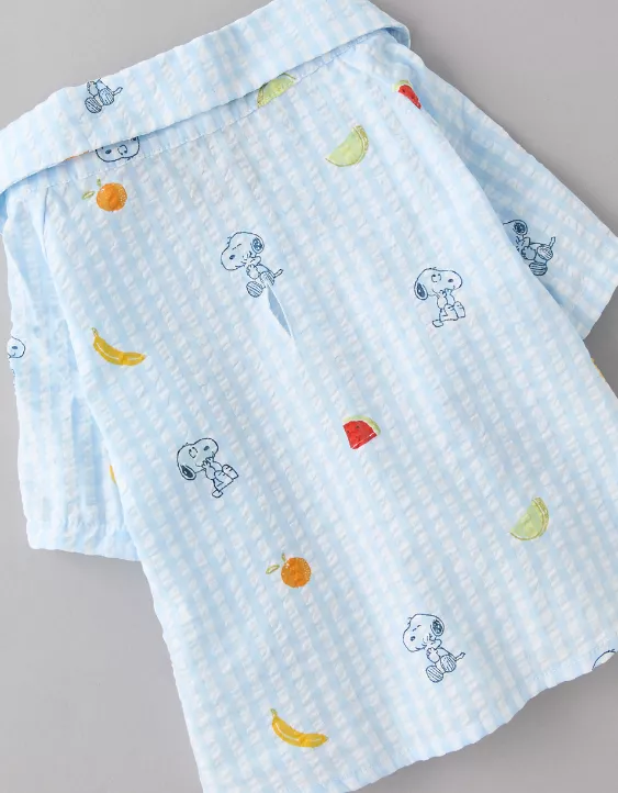Aeo ABO Snoopy Fruit Button-Up Dog Shirt