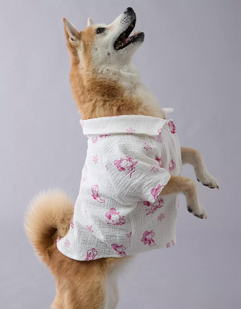 aeo ABO Snoopy Western Button-Up Shirt