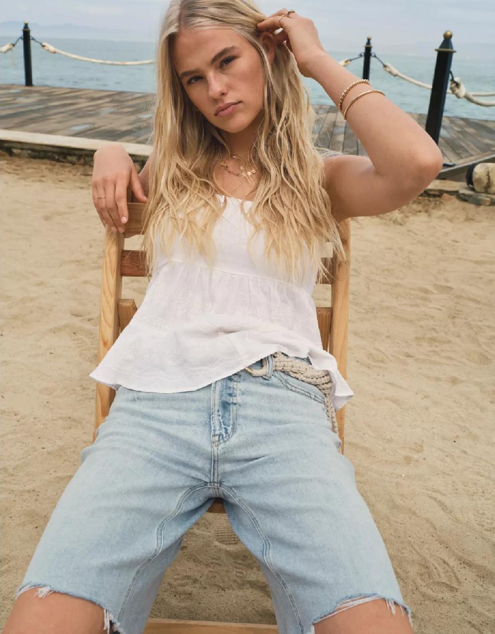 aeo AE 11" Dreamy Drape Stretch High-Waisted Jort