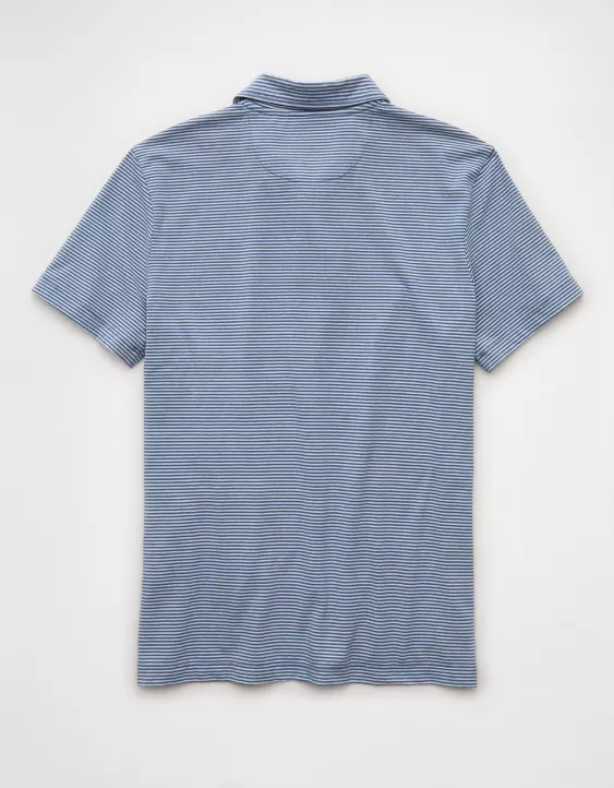 Aeo AE 24/7 Club Logo Striped Polo Shirt