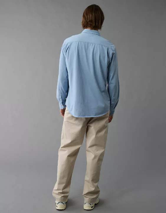 Aeo AE 24/7 Club Long Sleeve Button-Up Shirt