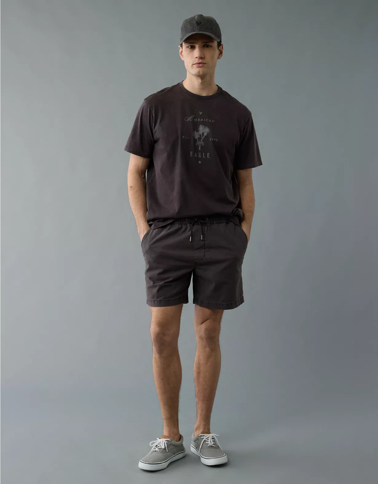 aeo AE 7" Flex Linen-Blend Trekker Short