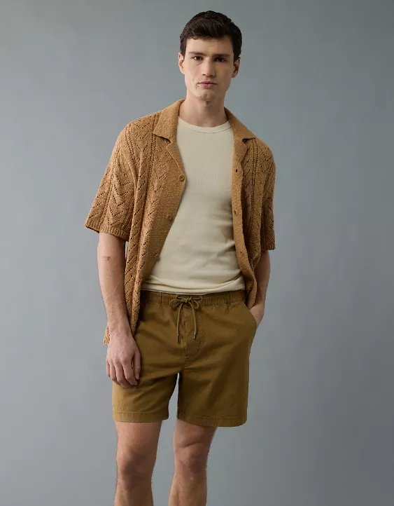 Aeo AE 7" Flex Linen-Blend Trekker Short
