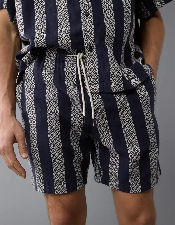 Aeo AE 7" Textured Striped Lived-In Trekker Short