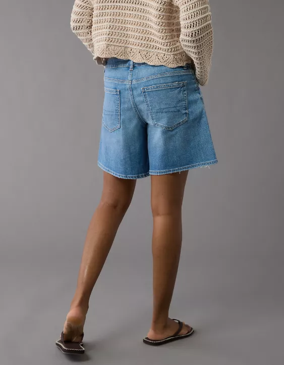 Aeo AE 8" Dreamy Drape Stretch Low-Rise Baggy Jort