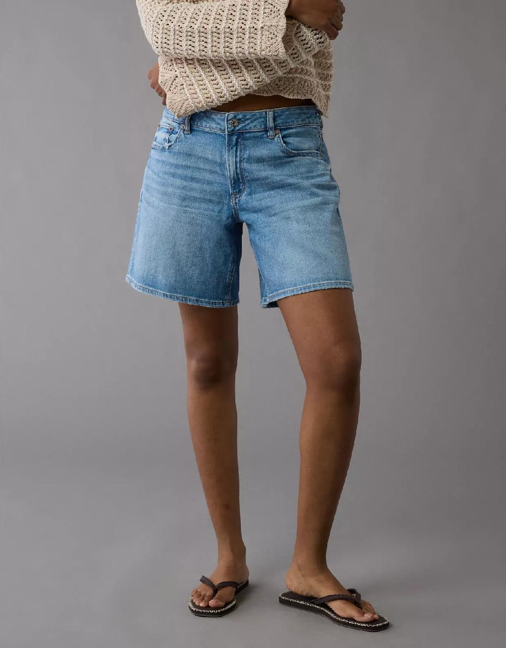aeo AE 8" Dreamy Drape Stretch Low-Rise Baggy Jort