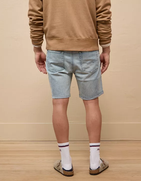 Aeo AE 9" AirFlex+ Distressed Denim Short