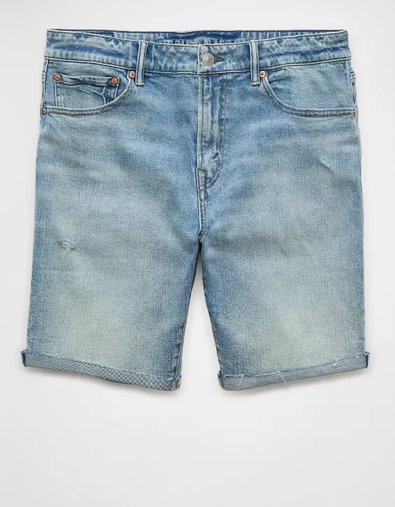 Aeo AE 9" AirFlex+ Distressed Denim Short