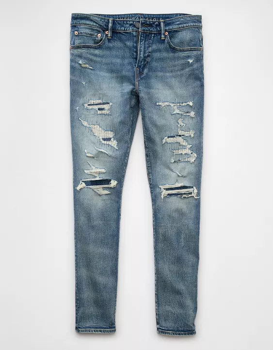 Aeo AE AirFlex+ Patched Athletic Skinny Jean