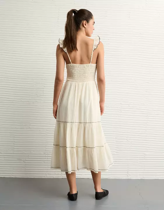 Aeo AE Bella Flutter Sleeve Midi Dress