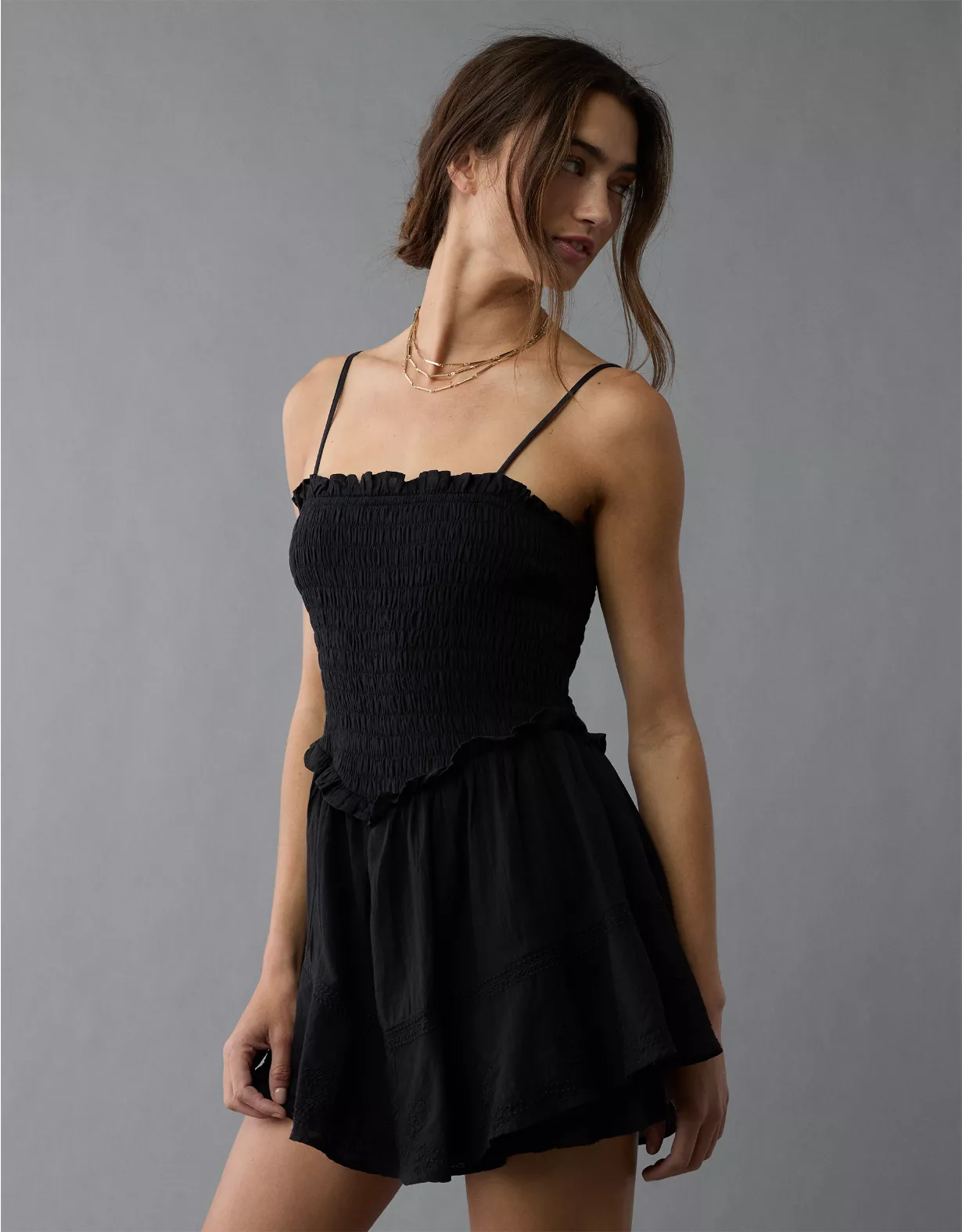 aeo AE Bella Ruffle Tiered Romper