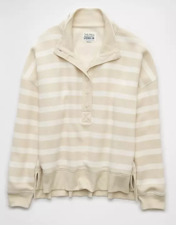 Aeo AE Big Hug Henley Sweatshirt