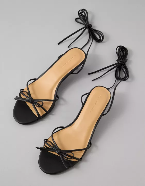 Aeo AE Bow Lace-Up Kitten Heels