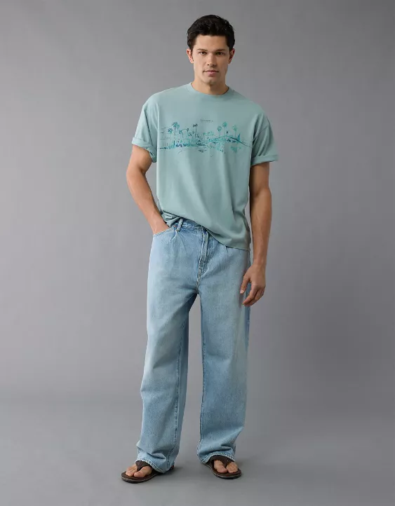 Aeo AE Boxy Destination Graphic T-Shirt