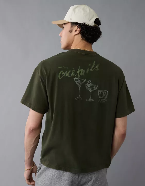 Aeo AE Boxy Happy Hour Graphic T-Shirt