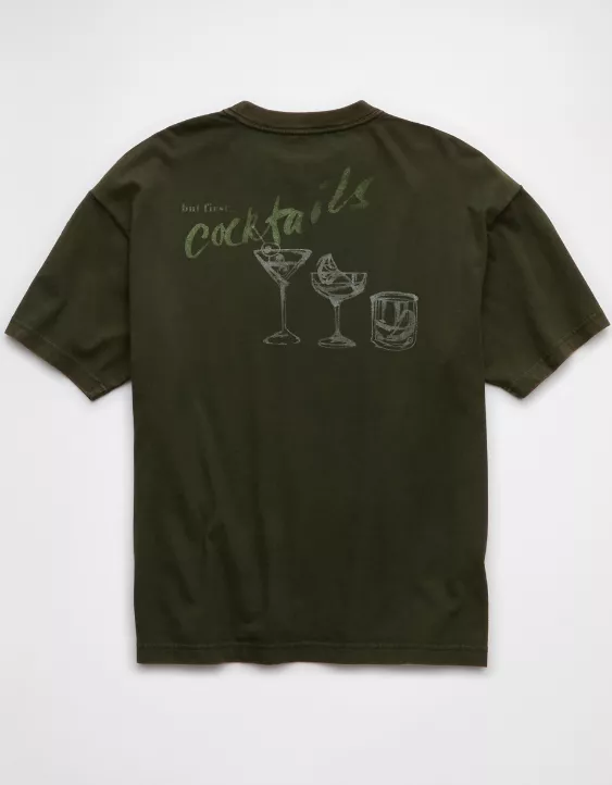 Aeo AE Boxy Happy Hour Graphic T-Shirt