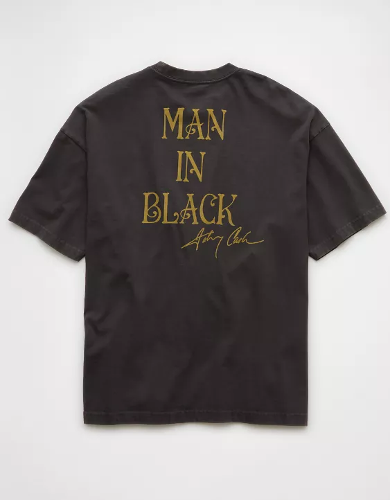 Aeo AE Boxy Johnny Cash Graphic T-Shirt