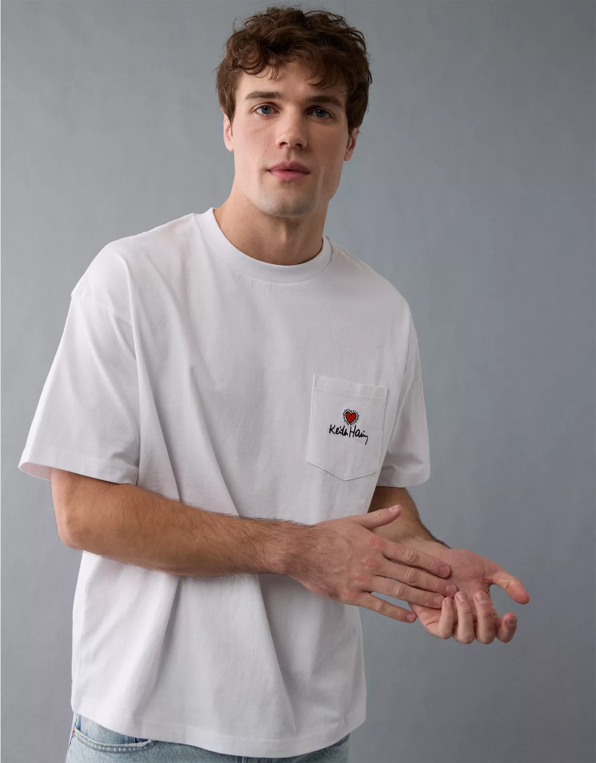 aeo AE Boxy Keith Haring Graphic T-Shirt