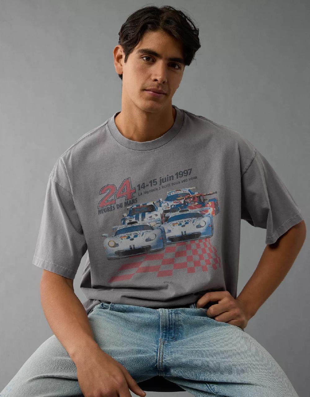 aeo AE Boxy Le Mans Racing Graphic T-Shirt