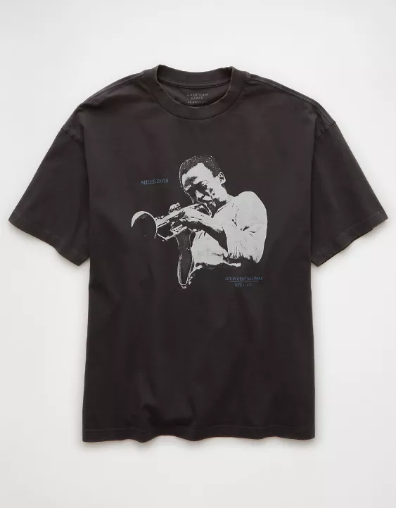 Aeo AE Boxy Miles Davis Graphic T-Shirt