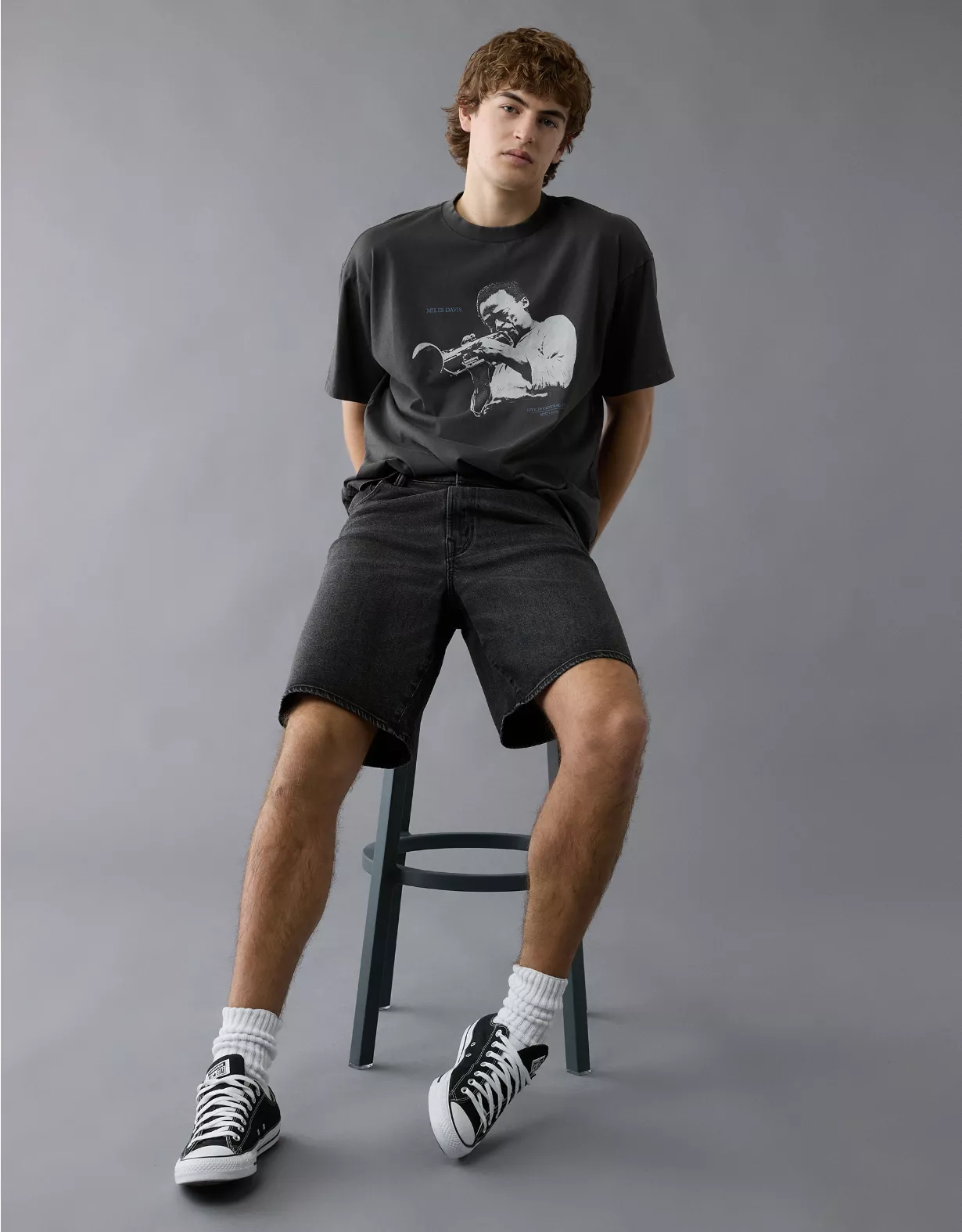 aeo AE Boxy Miles Davis Graphic T-Shirt