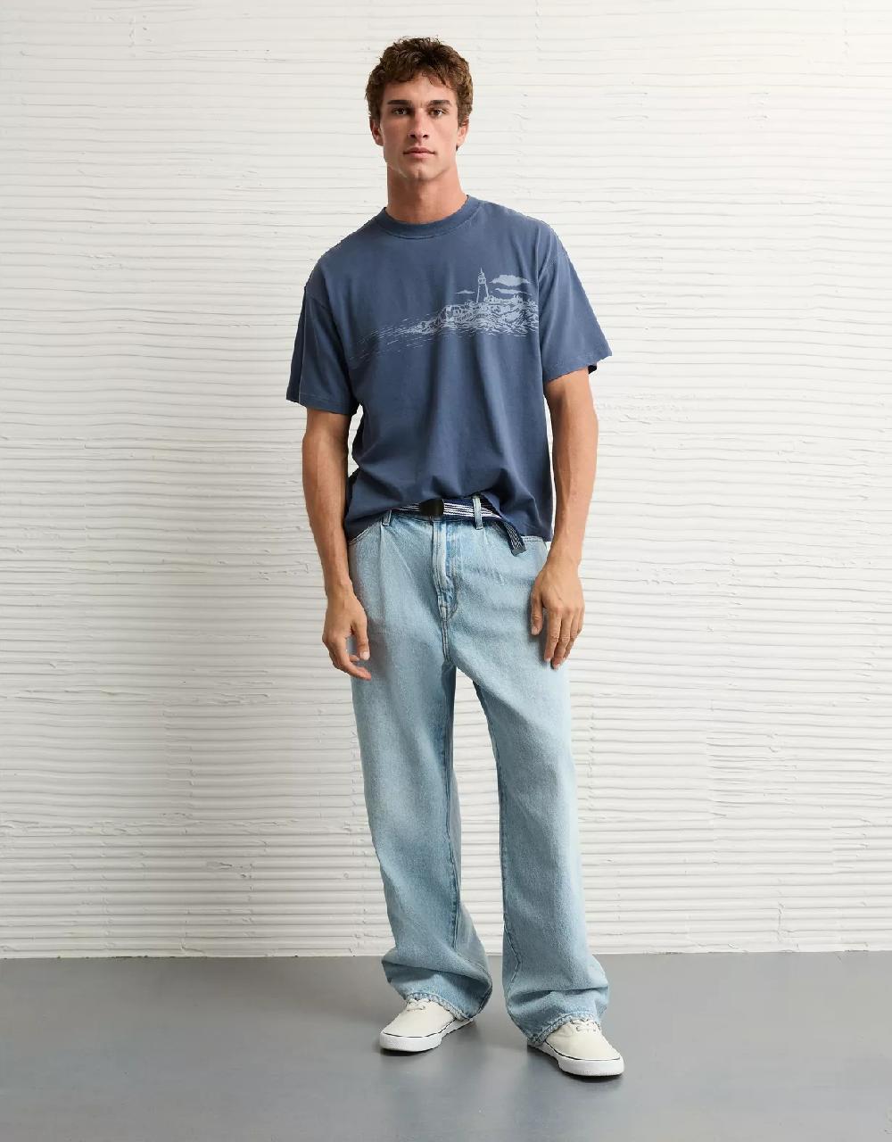 aeo AE Boxy Nautical Graphic T-Shirt