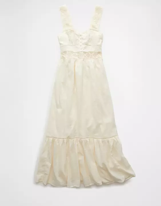 Aeo AE Catie Corset Crochet Midi Dress