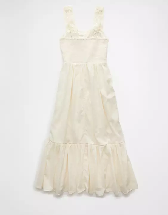 Aeo AE Catie Corset Crochet Midi Dress