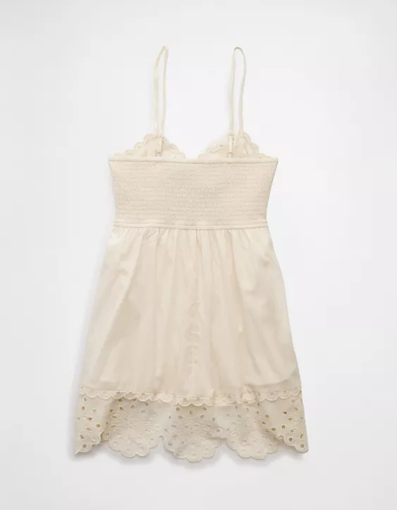 Aeo AE Catie Corset Eyelet Mini Dress