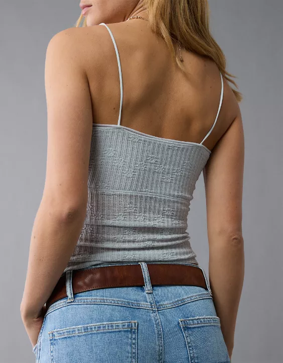 Aeo AE Cinched Lace Tank Top