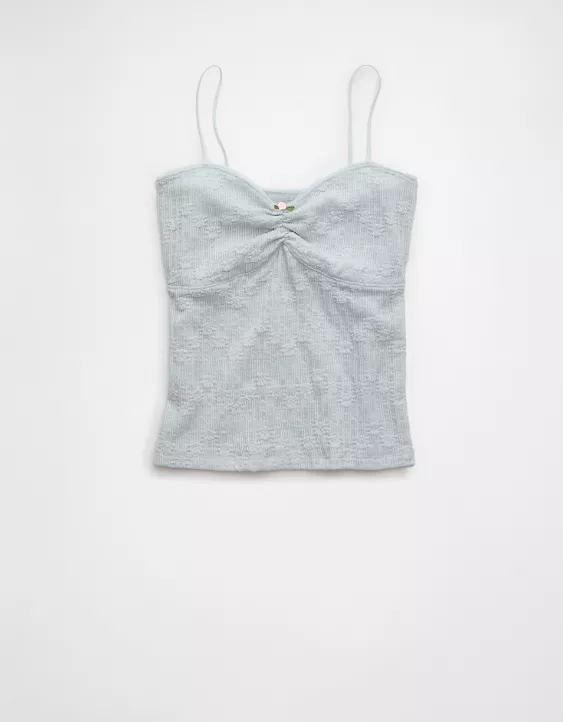 Aeo AE Cinched Lace Tank Top