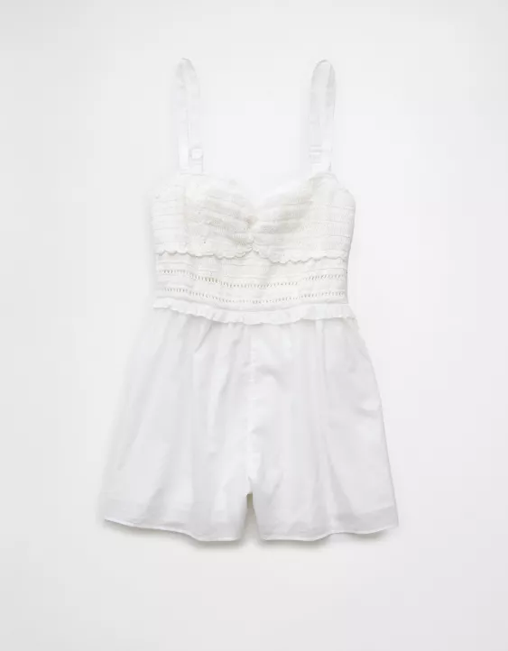 Aeo AE Crochet Bodice Romper