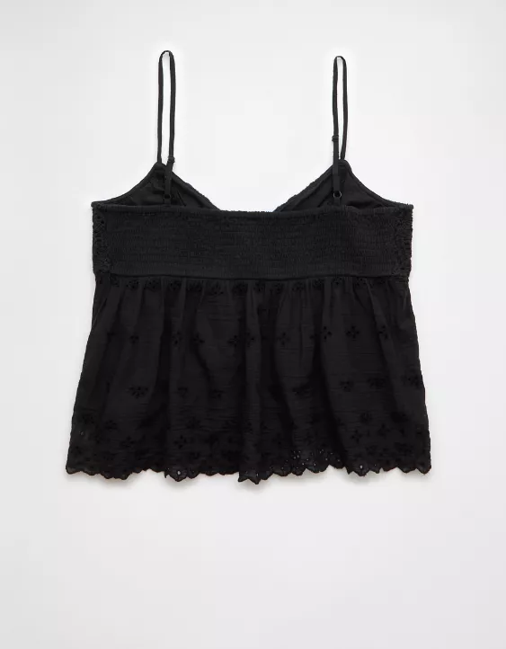Aeo AE Crochet Eyelet Cami