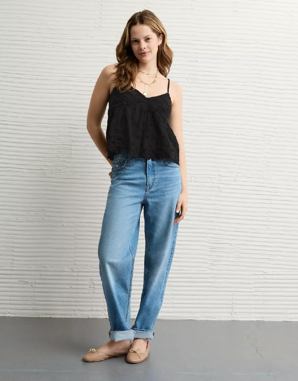 aeo AE Crochet Eyelet Cami