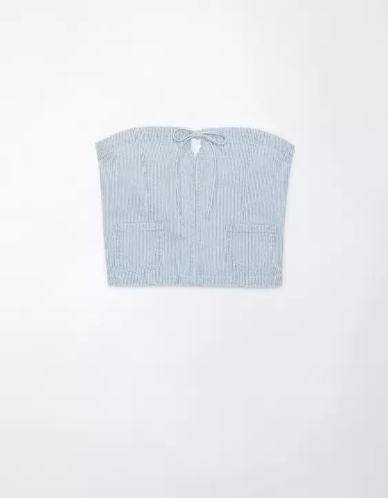 Aeo AE Cropped Railroad Denim Top