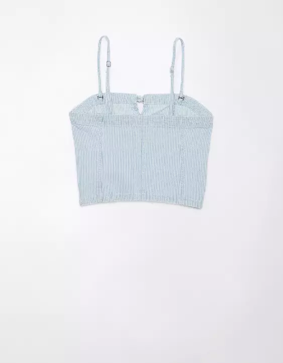 Aeo AE Cropped Railroad Denim Top