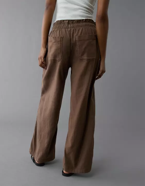 Aeo AE Dreamy Drape Linen-Blend Pull-On Pant