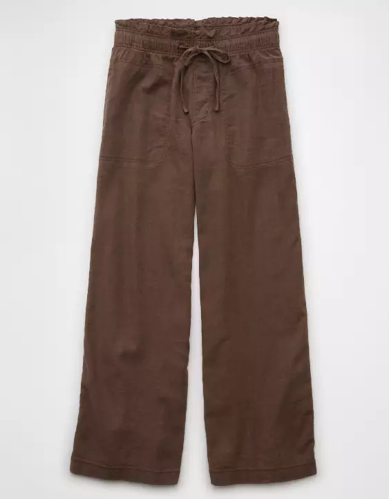 Aeo AE Dreamy Drape Linen-Blend Pull-On Pant