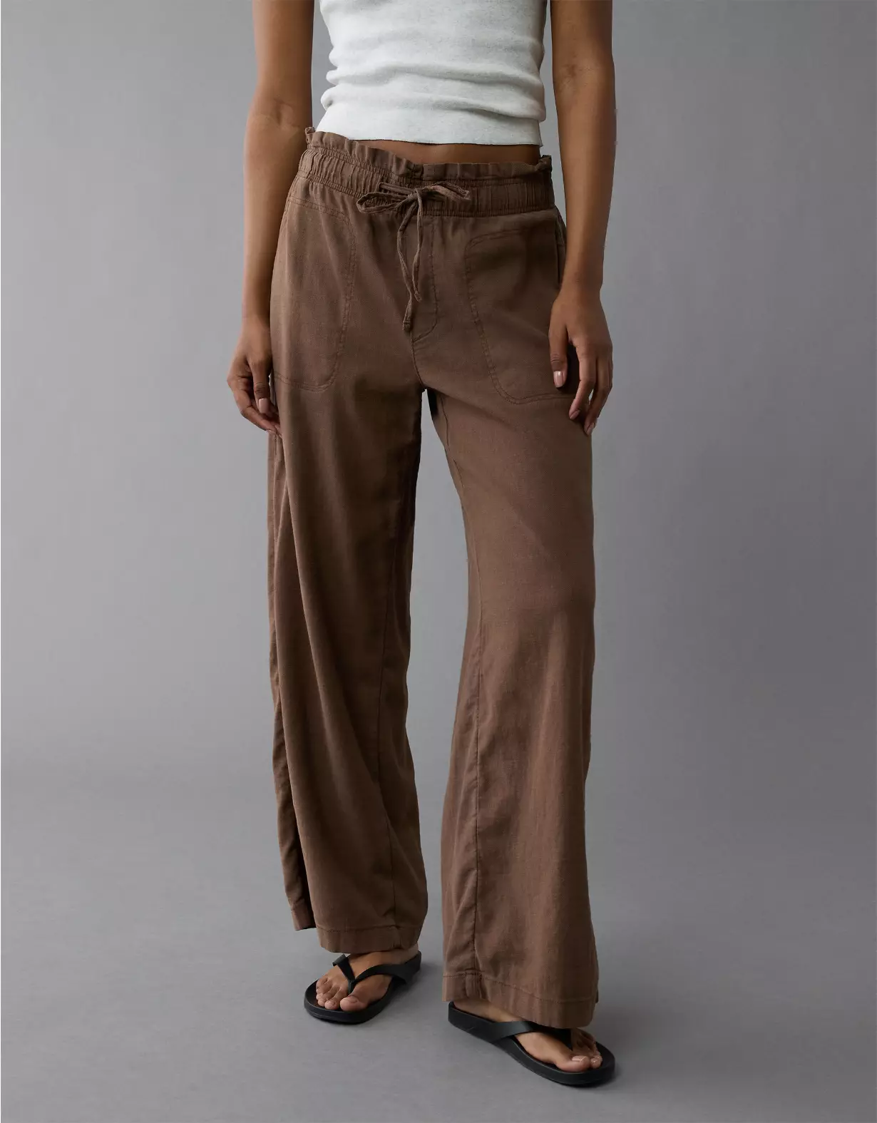 aeo AE Dreamy Drape Linen-Blend Pull-On Pant