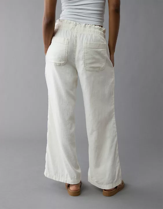 Aeo AE Dreamy Drape Linen-Blend Pull-On Pant