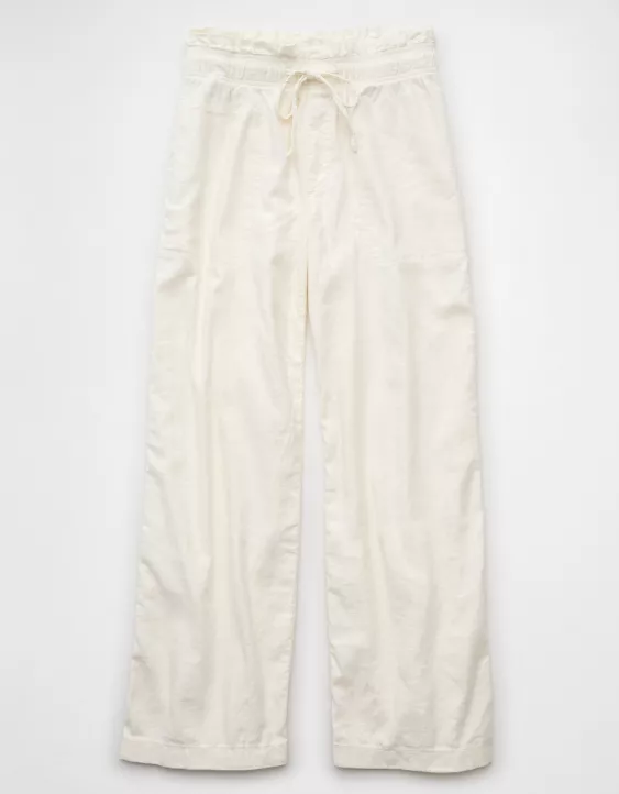 Aeo AE Dreamy Drape Linen-Blend Pull-On Pant