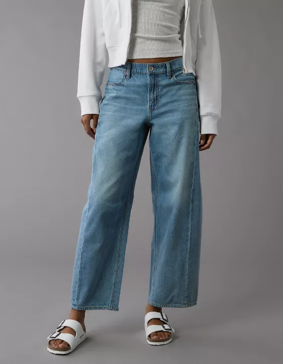 Aeo AE Dreamy Drape Strigid Barrel Jean