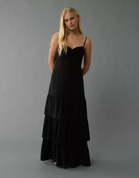 Aeo AE Drop Waist Tiered Maxi Dress