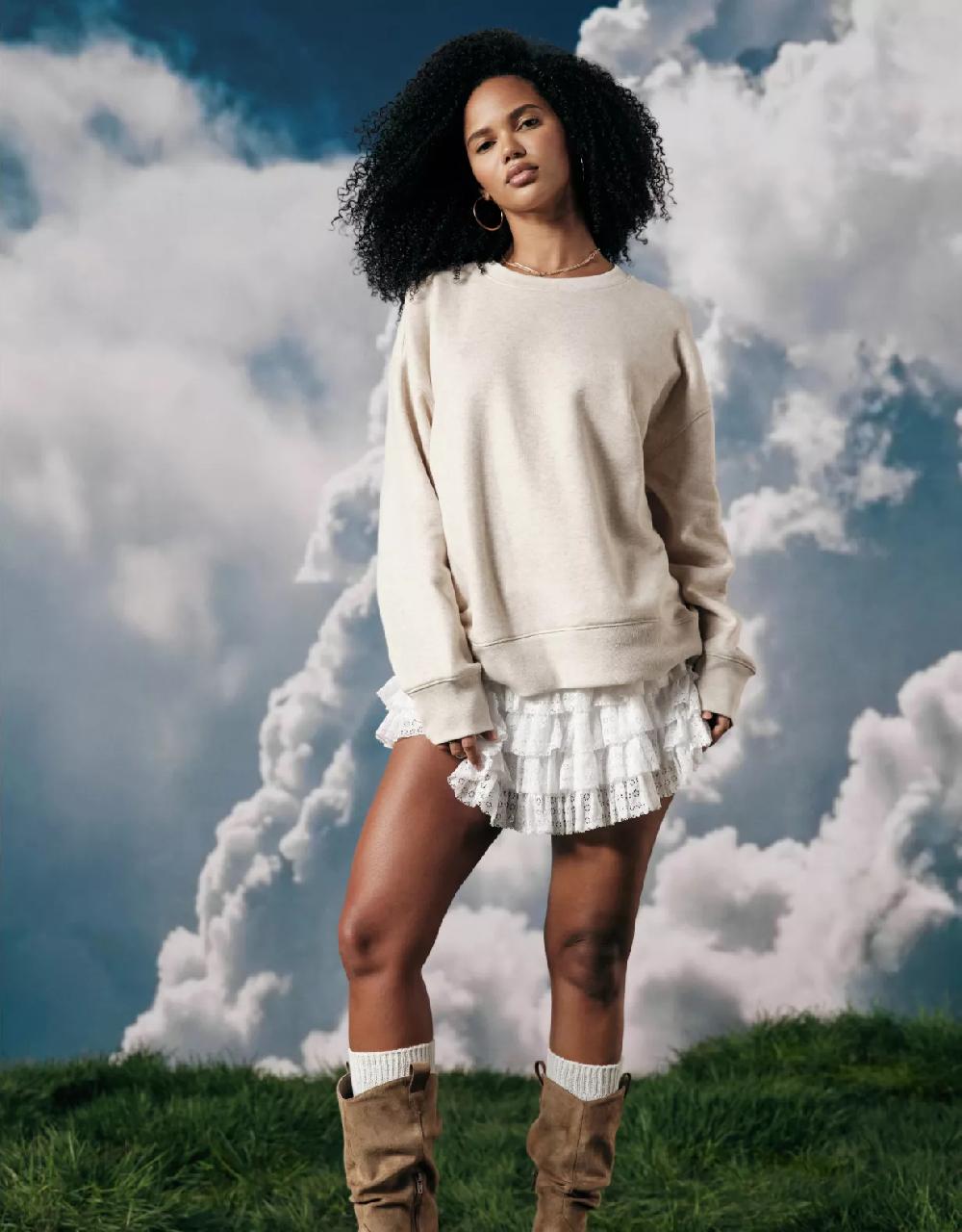 aeo AE Everyday Luxe Crew Neck Sweatshirt