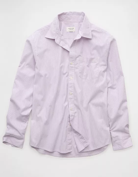 Aeo AE Everyday Relaxed Fit Poplin Button-Up Shirt