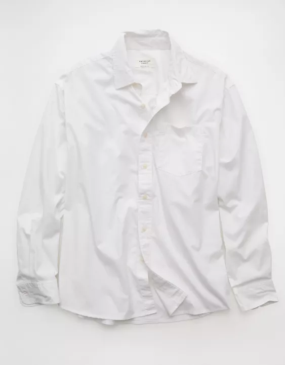 Aeo AE Everyday Relaxed Fit Poplin Button-Up Shirt